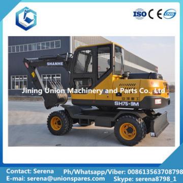 Quality assured professional china small mini wheel excavator 7.5tons SH75-9M